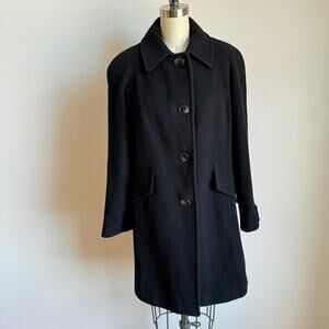 LONDON FOG Black Wool Collared Coat